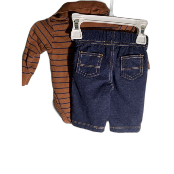 Carter's Bundle 2 Brown/Blue Long Sleeve & Pants 3 Months - Picture 4 of 7